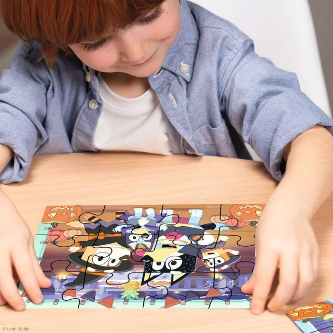 Puzzle pro děti Ravensburger sada 4v1 Bluey: Halloween 12,16,20,24 dílků
