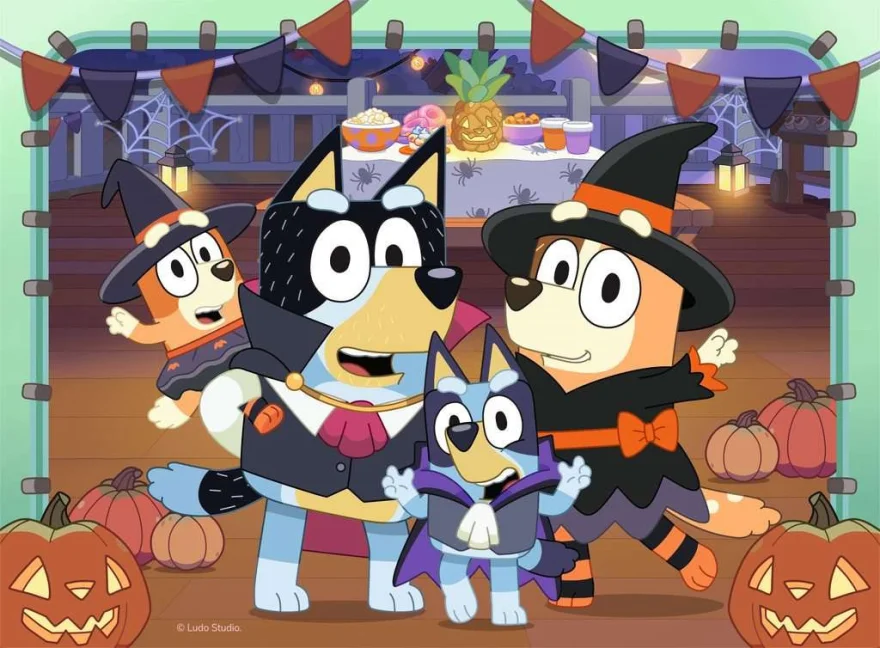 Puzzle pro děti Ravensburger sada 4v1 Bluey: Halloween 12,16,20,24 dílků