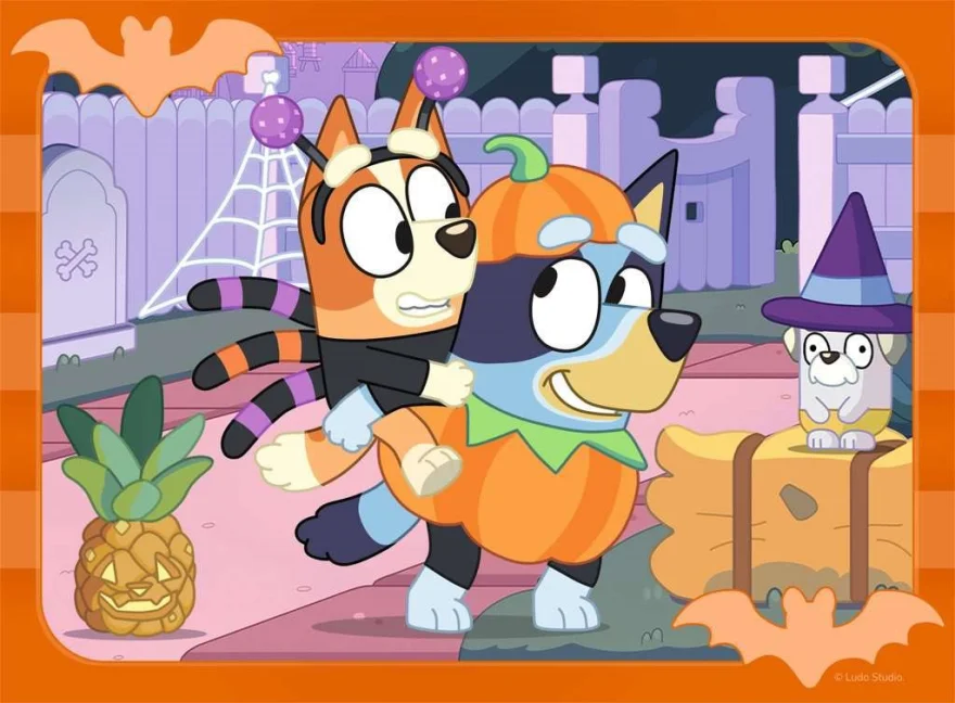 Puzzle pro děti Ravensburger sada 4v1 Bluey: Halloween 12,16,20,24 dílků