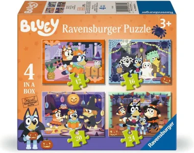 Puzzle pro děti Ravensburger sada 4v1 Bluey: Halloween 12,16,20,24 dílků