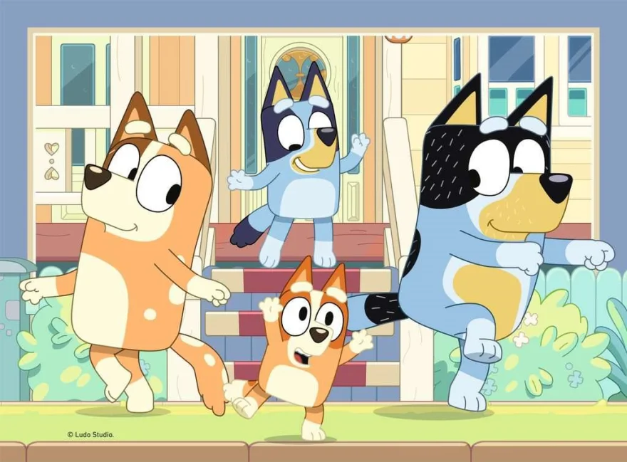 Puzzle pro děti Ravensburger sada 4v1 Bluey: Zábava s rodinou 12,16,20,24 dílků
