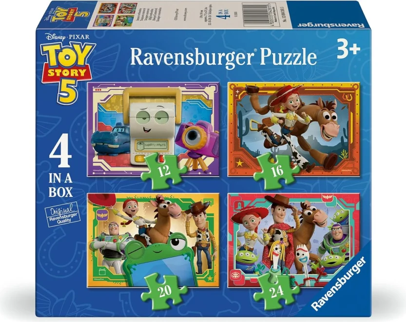 Puzzle pro děti Ravensburger sada 4v1 Toy Story 5: Příběh hraček 12,16,20,24 dílků