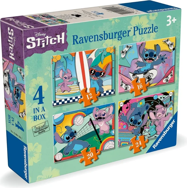 Puzzle pro děti Ravensburger sada 4v1 Stitch 12,16,20,24 dílků