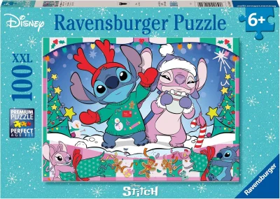 Puzzle pro děti Ravensburger 100 dílků XXL Stitch: Vánoce