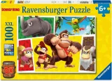 Puzzle pro děti Ravensburger 100 dílků XXL Donkey Kong: Opice jsou na svobodě