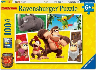 Puzzle pro děti Ravensburger 100 dílků XXL Donkey Kong: Opice jsou na svobodě