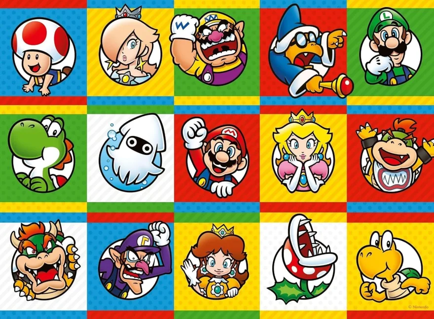 Puzzle pro děti Ravensburger 200 dílků XXL Super Mario: Kolekce postav
