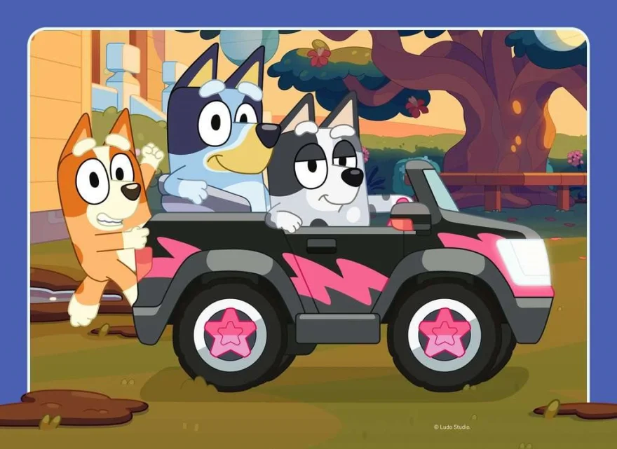 Puzzle sada Ravensburger 4x42 dílků Bluey: Pojď si hrát