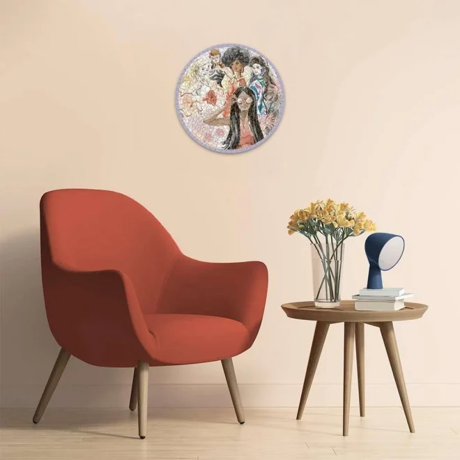 Kulaté puzzle Ravensburger 500 dílků Barbie: Světová ikona stylu od roku 1959