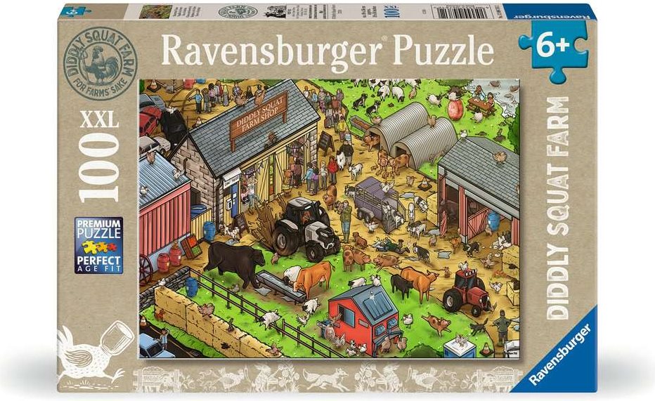Puzzle pro děti Ravensburger 100 dílků XXL Farma Diddly Squat