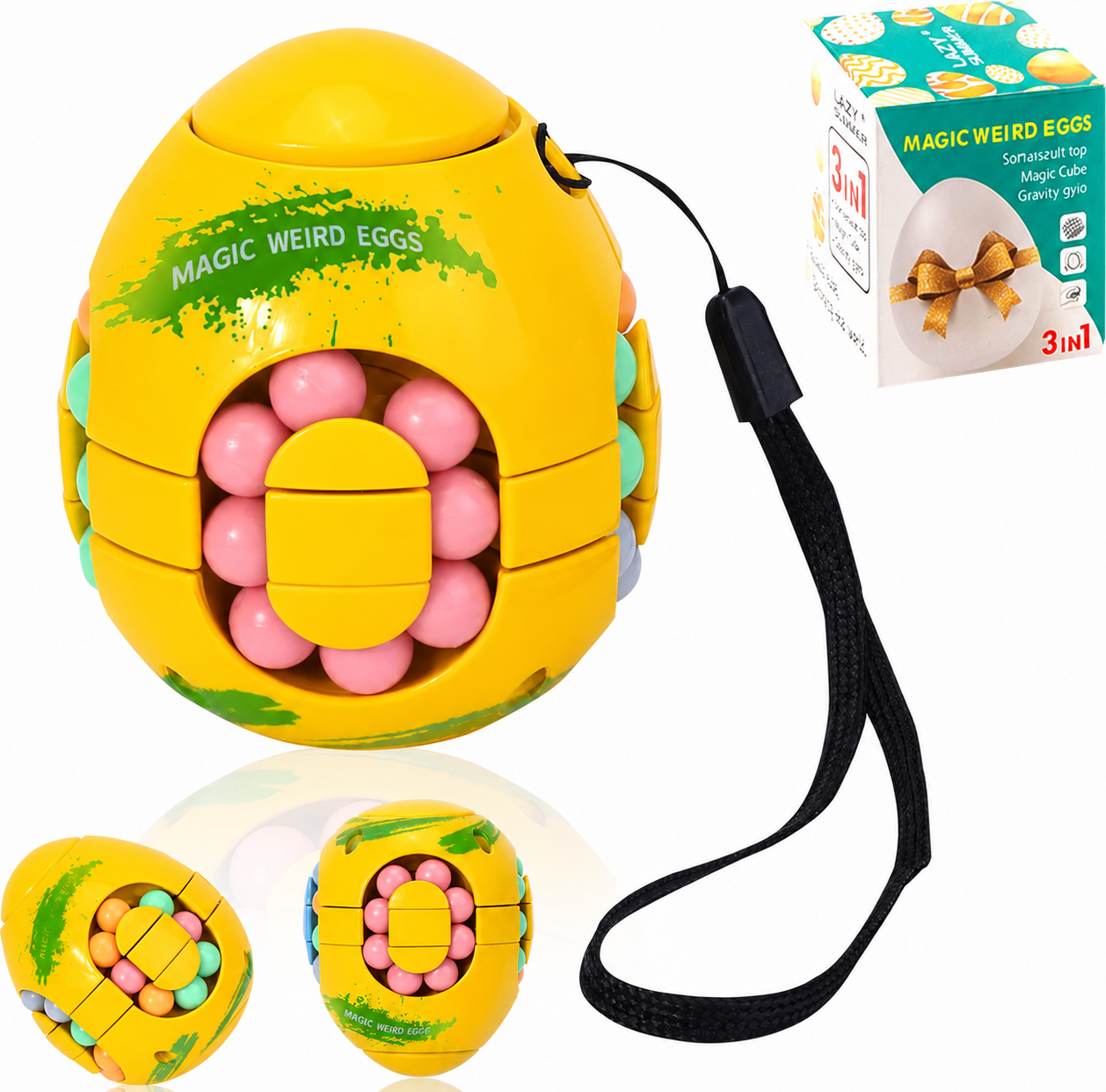 Hlavolam Lazy Summer  Vejce Magic Weird Egg 3v1 žluté