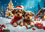 Puzzle Alipson 2x500 dílků Vánoční koťata a štěňata