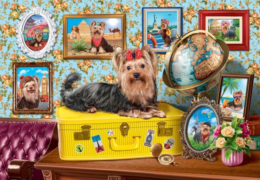 Puzzle Alipson 1000 dílků Štěně jorkšírského teriéra