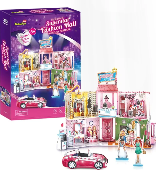 3D puzzle s drahokamy CubicFun Kids 4v1 Superstar Fashion Mall 157 dílků