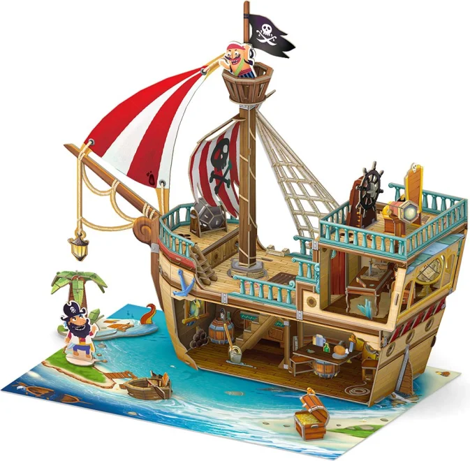 3D puzzle CubicFun Kids Pirátská loď s pokladem 157 dílků