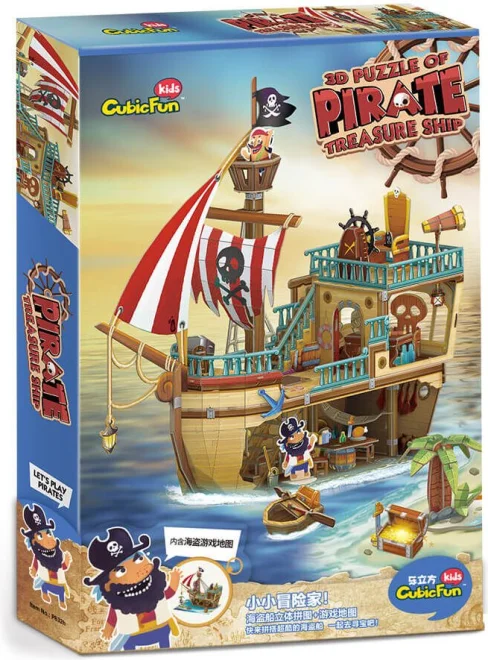 3D puzzle CubicFun Kids Pirátská loď s pokladem 157 dílků