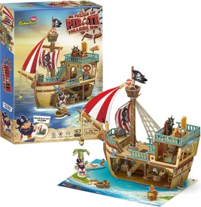 3D puzzle CubicFun Kids Pirátská loď s pokladem 157 dílků