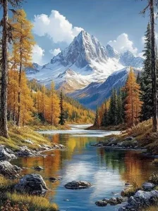Diamantové malování Norimpex 40x30 cm Krajina pod horou