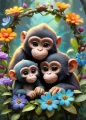 Puzzle pro děti Bluebird 300 dílků Roztomilé opičky