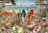 Puzzle Bluebird 1000 dílků Psi a kočky na pláži