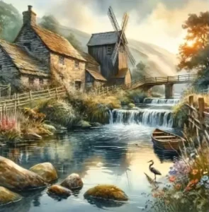 Diamantové malování Norimpex 40x30 cm Klid na vesnici