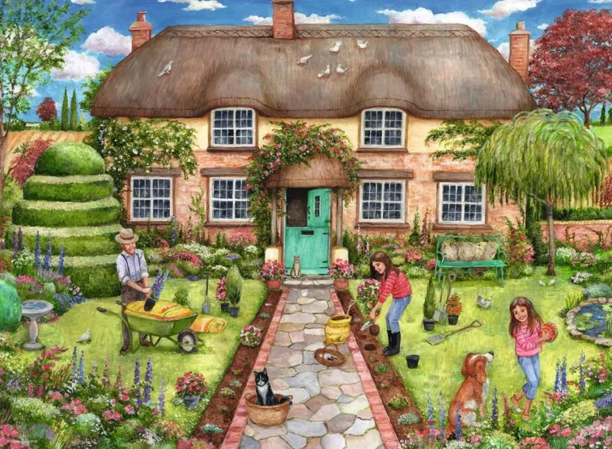 Puzzle Ravensburger 2x500 dílků Ze zahradního centra domů