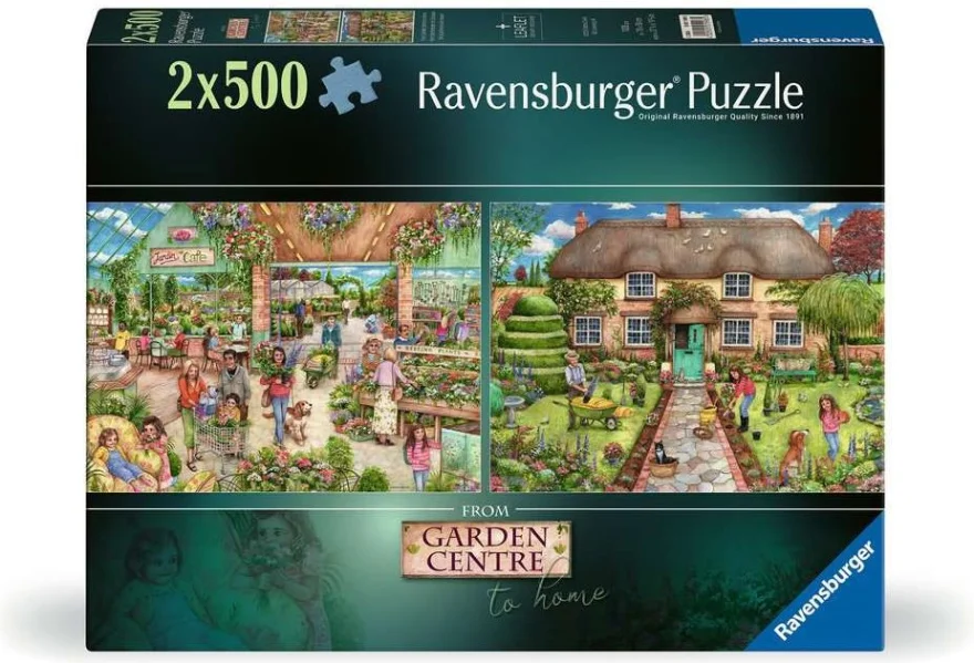 Puzzle Ravensburger 2x500 dílků Ze zahradního centra domů