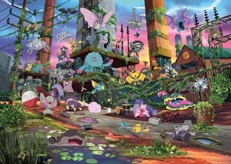 Puzzle Ravensburger 1000 dílků Pokémon: Jolteon and Reclaimed Power Plant (Collector's Edition 2)