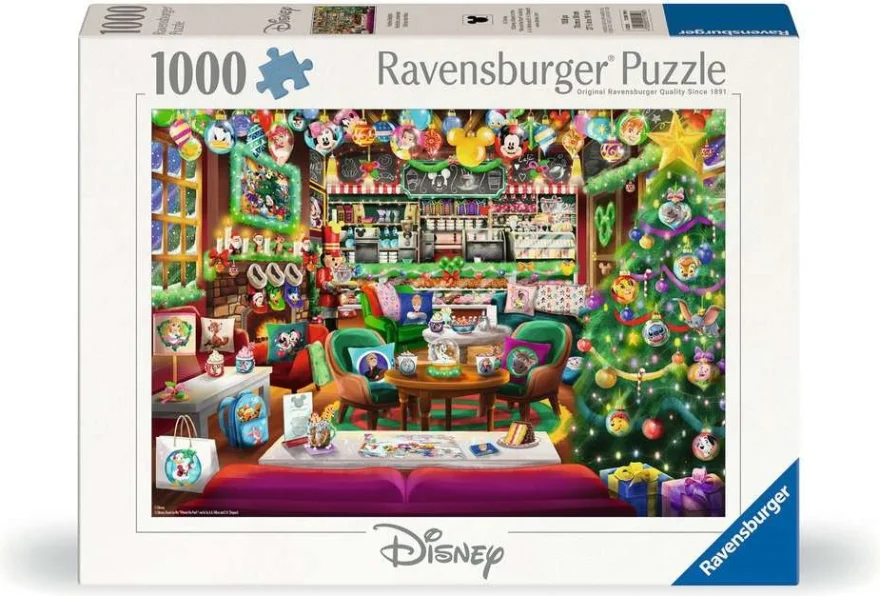 Puzzle Ravensburger 1000 dílků Vánoční kavárna Disney