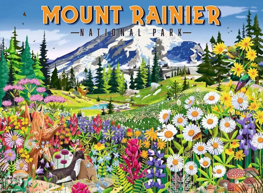 Puzzle Ravensburger 500 dílků Národní park Mount Rainier, Washington, USA