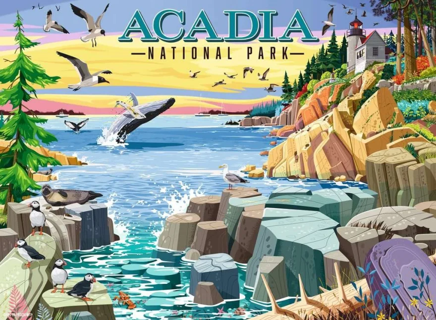 Puzzle Ravensburger 500 dílků Národní park Acadia, Maine, USA