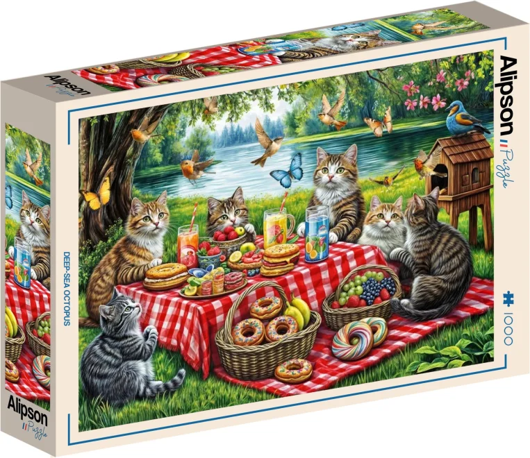 Puzzle Alipson 1000 dílků Kočičí piknik