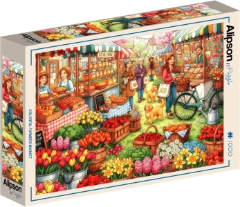 Puzzle Alipson 1000 dílků Barevný farmářský trh