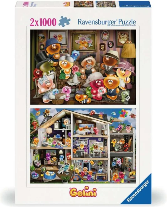 Puzzle sada 2v1 Ravensburger 2x1000 dílků Zábavní Gelini