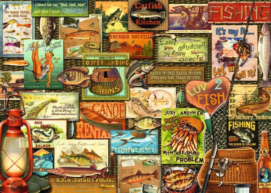 Puzzle Ravensburger 1000 dílků Wanderlust: Jde se na ryby