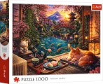 Puzzle Trefl 1000 dílků Kočka v zahradě sakur