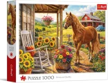 Puzzle Trefl 1000 dílků Kůň na farmě