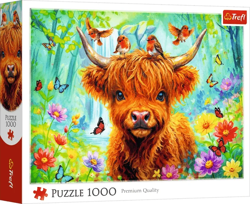 Puzzle Trefl 1000 dílků Skotský chlupatý býček