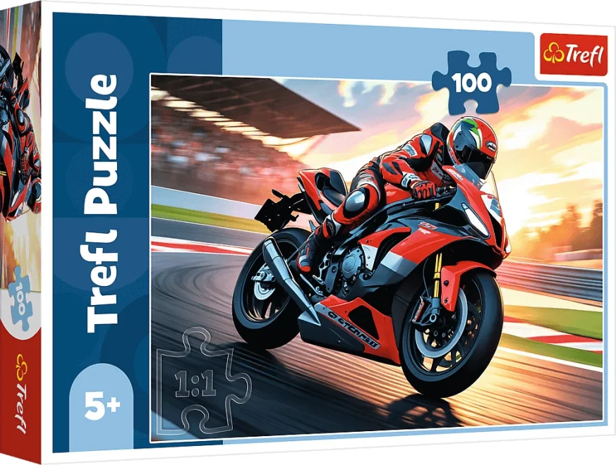 Puzzle pro děti Trefl 100 dílků Rychlá motorka