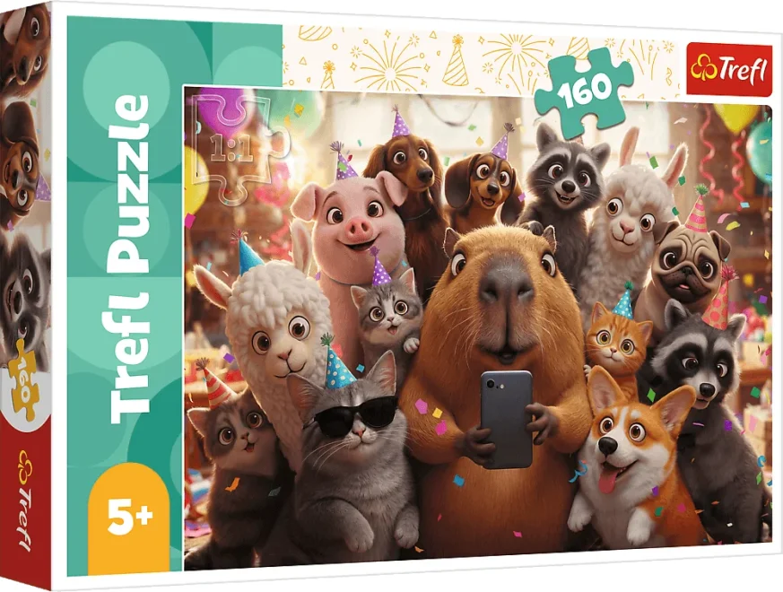 Puzzle pro děti Trefl 160 dílků Zvířecí selfie
