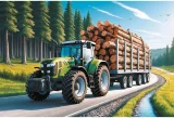 Puzzle pro děti Trefl 100 dílků Lesní traktor