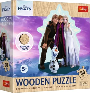Dřevěné puzzle Trefl 50 dílků Ledové království
