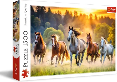 Puzzle Trefl 1500 dílků Cválající koně