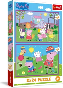 Puzzle pro děti Trefl 2x24 dílků Prasátko Peppa 2v1