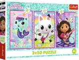 Puzzle pro děti Trefl 3x50 dílků Gábinin kouzelný domek 3v1