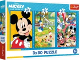 Puzzle pro děti Trefl 3x80 dílků Mickey Mouse 3v1