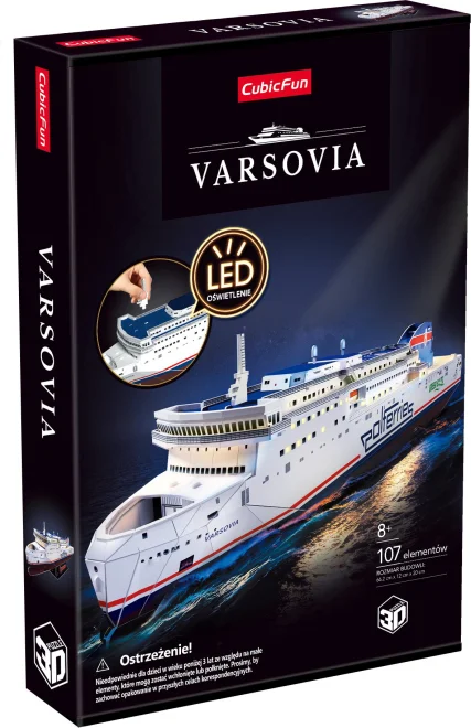 Svítící 3D puzzle CubicFun  Trajekt Varsovia, Polferries 107 dílků