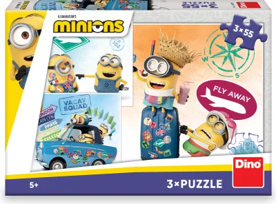 Puzzle pro děti Dino 3x55 dílků Mimoni 3v1