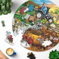 Kulaté puzzle Ravensburger 500 dílků Farma Diddly Squat