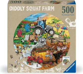 Kulaté puzzle Ravensburger 500 dílků Farma Diddly Squat
